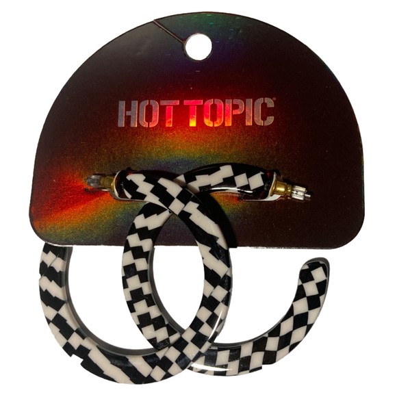 Hot Topic Jewelry - Hot Topic ER Checker Hoops (Discontinued)